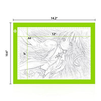 ME456 - Caja de luz LED para rastreador de tatuajes (tamaño A4, tamaño A4), diseño delgado de luz LED, USB, para diseñar, animar, dibujar, dibujar, plantillas, color verde - Arteztik
