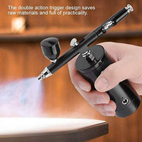 Juego de aerógrafos multiusos con compresor, mini pistola de aerosol de compresor de aire, pistola de aerógrafo de doble acción de 0.012 in, juego de capacidad de 7 cc para pintura artística tatuaje diseño de uñas, color negro - Arteztik

