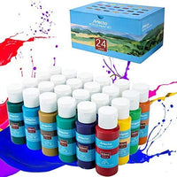 Artecho - Juego de pintura acrílica para arte, 18 colores, 2.0 fl oz, suministros básicos de pintura acrílica para madera, tela, manualidades, lienzo, cuero y piedra - Arteztik
