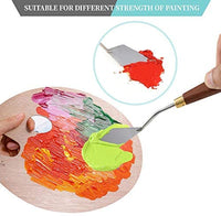 DerBlue Juego de 5 cuchillos de paleta de artista de acero inoxidable, espátula, paleta, cuchillo, rascador de mezcla, herramientas de arte delgadas y flexibles para pintura al óleo, mezcla acrílica, etc. - Arteztik

