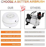 Kit de aerógrafo, Fy-Light multipropósito de alimentación por gravedad de una sola acción con mini compresor de aire portátil para maquillaje, aficiones, manualidades, decoración de tartas, tatuaje - Arteztik
