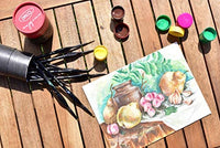 Juego de pinceles de pintura en miniatura de DACO, 14 piezas + 1, pinceles de pintura con mango ergonómico de madera, soporte para pinceles de pintura y bolsa de viaje, apto para pintura acrílica, aceite, acuarela, pintura por números para adultos - Arteztik
