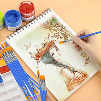 Juego de pinceles de pintura para artistas, pinceles planos de nailon, para óleo, acuarela, arte, modelos, pintura de uñas, pintura de roca, kits de pinceles para profesionales y niños, 30 unidades, color azul - Arteztik
