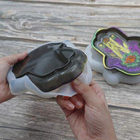 2 moldes de resina de plato de hamsa, molde de fundición de epoxi de silicona para jabonera, bandeja de joyas, placa de decoración del hogar - Arteztik
