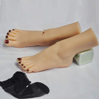 Zhy - 1 par de pies, de silicona, tamaño de la vida, para maniquí femenino, con pantalla de hueso, para sandalias, calcetines, calcetines, dibujos y uñas - Arteztik

