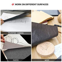 200 hojas de papel de transferencia de carbono negro y papel de calco con 5 piezas de lápiz capacitivo para madera, papel, lienzo y otras superficies de arte tamaño A4 - Arteztik
