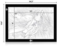 Cuadro de luz LED Artcraft de brillo regulable A4, tableta portátil, tableta portátil, ME456 cable de alimentación USB para copiar tabla de dibujo para artistas diseñando, animación, bocetos (azul) - Arteztik
