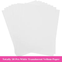 Papel de vellum, 50 hojas de papel translúcido de Vellum transparente 8.5 x 11 pulgadas papel transparente para dibujar trazado animación - Arteztik
