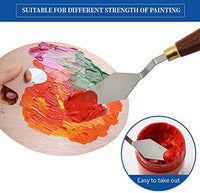 DerBlue Juego de 5 cuchillos de paleta de artista de acero inoxidable, espátula, paleta, cuchillo, rascador de mezcla, herramientas de arte delgadas y flexibles para pintura al óleo, mezcla acrílica, etc. - Arteztik
