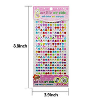 YYaaloa Paquete de 6 hojas 1500 + redondas coloridas con diamantes de imitación, autoadhesivas, para manualidades, cuerpo, uñas, boda, decoración, etc. (6 hojas-02) - Arteztik
