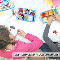 Contenedor de almacenamiento apilable de 7 capas, 70 compartimentos ajustables (azul) contenedor de almacenamiento apilable, perfecto para juguetes infantiles, manualidades de arte, joyas, suministros, mini estuche y etiqueta engomada para letras incluida - Arteztik
