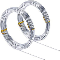 Alambre de aluminio plateado de 65.6 pies, suave y flexible de metal para manualidades manuales (0.079 in) - Arteztik

