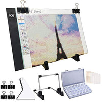 Toolacc - Kit de tablero de luces LED A4 con soporte desmontable y clips y caja de almacenamiento, se aplica a taladros completos y pintura de diamante 5D - Arteztik
