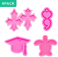 4 moldes de silicona de resina epoxi para llavero, con agujero, para bricolaje, diseño de tortuga - Arteztik
