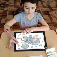 Cuadro de luz LED Artcraft de brillo regulable A4, tableta portátil, tableta portátil, ME456 cable de alimentación USB para copiar tabla de dibujo para artistas diseñando, animación, bocetos (azul) - Arteztik
