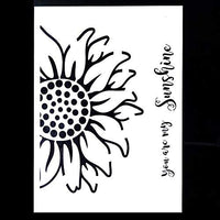 Plantilla decorativa de girasol para pintar en paredes, muebles, manualidades, tamaño A4 - Arteztik
