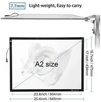 Voilamart - Cuadro de luz LED A2 para cuadro de luz con panel de iluminación, brillo regulable con clip de papel, 2 cables, para dibujo de manualidades, dibujo, plantilla de dibujo - Arteztik
