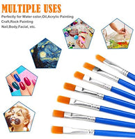 Juego de 50 pinceles de pintura para niños, de nailon, pelo plano, acrílico, aceite pequeño, acuarela, kit de pintura para niños - Arteztik
