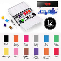 Artistas acuarela juego de pintura removible acuarela kits de pintura suministros de arte de pintura regalos para mujeres, adultos, niños, suministros de pintura profesional con paleta, acuarela pincel bolígrafos (24 colores) - Arteztik
