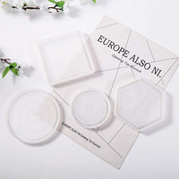 Weirui 4 piezas DIY posavasos silicona molde resina moldeo moldes para DIY decoración del hogar molde inferior soporte para fundición - Arteztik
