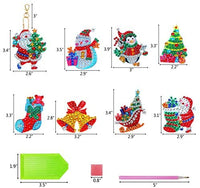 Cieovo - 8 llaveros de Navidad con diamantes de imitación, diseño 5D - Arteztik
