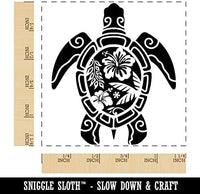 Tribal Hibiscus - Sello cuadrado de goma para estampación de tortugas marinas (3.1 in) - Arteztik
