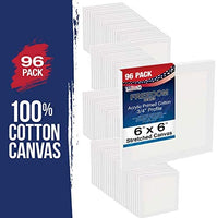 US Art suministro gratuito 6 x 6 inch ácido calidad profesional Perfil lona 6-Pack – 3/4 12 onza PRIMED Gesso – (1 Full Caso de 6 Individuales Lienzos) - Arteztik
