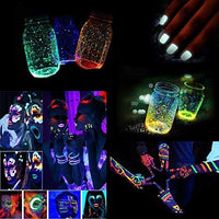 Skogfe polvo de pigmento que brilla en la oscuridad para polvo luminoso de limo, seguro no tóxico, 4.16 onzas (0.53 oz/color) para uñas limosas, festivales de música, resina, conciertos, Halloween - Arteztik
