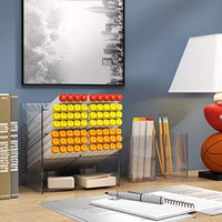 Marbrasse - Organizador de escritorio de acrílico transparente con 12 compartimentos (soporte para lápices con 2 tazas) - Arteztik
