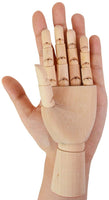 Baitaihem Manikin Maniquí de mano de dibujo artístico de madera con dedos flexibles de madera, 7.0 in, mano izquierda y derecha - Arteztik
