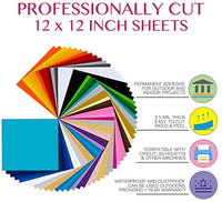 Tinzonc - 58 hojas de vinilo adhesivo permanente (12.0 x 12.0 in), 41 colores surtidos - Arteztik
