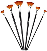 Amagic - Juego de 6 brochas de pelo natural de cerdas de cerdo de cerdo de cerdo de cerdas de cerdas de cerdas de cerdo de cerdas de cerdo para pintura acrílica, mango largo de madera con estuche - Arteztik

