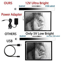 Voilamart - Cuadro de luz LED A2 para cuadro de luz con panel de iluminación, brillo regulable con clip de papel, 2 cables, para dibujo de manualidades, dibujo, plantilla de dibujo - Arteztik
