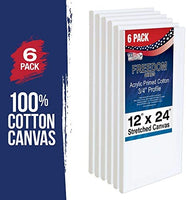 US Art suministro gratuito 14 x 18 inch ácido calidad profesional Perfil lona 6-Pack – 3/4 12 onza PRIMED Gesso – (1 Full Caso de 6 Individuales Lienzos) - Arteztik
