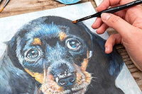 Juego de pinceles de pintura en miniatura de DACO, 14 piezas + 1, pinceles de pintura con mango ergonómico de madera, soporte para pinceles de pintura y bolsa de viaje, apto para pintura acrílica, aceite, acuarela, pintura por números para adultos - Arteztik
