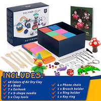 Hethrone Kit de arcilla seca al aire 48 colores arcilla mágica para niños modelado arcilla creativo arte DIY manualidades - Arteztik
