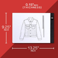 Illuminati - Caja de luz LED para dibujar y rastrear portátil ultrafina de rastreo por USB, A4 brillante mesa de trazado para artistas, viene con brillo regulable - Papel de rastreo - Clip de soporte - Arteztik
