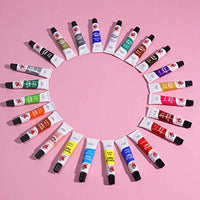 Juego de pintura acrílica 24 colores (24 x 0.3 fl oz cada uno) pintura no tóxica para telas para principiantes, niños, estudiantes, adultos pintura sobre roca, arcilla, lienzo, huevo, etc. (24 colores) - Arteztik
