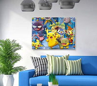 Kit de pintura de diamantes 5D por número, kits de pintura de diamante para adultos, arte de diamantes, pintura de punto de cruz, perforación completa, diamantes de imitación, bordado, arte para decoración de pared del hogar, 14 x 18 pulgadas (Pikachu) - Arteztik
