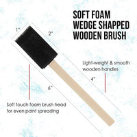 US Art Supply - Juego de pinceles de esponja de espuma para mango de madera, 25 unidades, ligero, duradero e ideal para acrílicos, manchas, barnices, manualidades, arte - Arteztik
