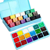 HIMI Gouache Juego de pintura, 18 colores x 1.0 fl oz, diseño único de taza de gelatina, estuche portátil con paleta para artistas, estudiantes, pintura de acuarela Gouache (rosa) - Arteztik
