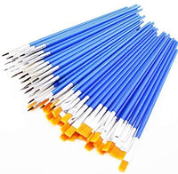 Juego de 50 pinceles de pintura, mango de plástico corto, cepillos de pelo de nailon para pintura acrílica, acuarela, arte, para niño, artista, estudiante, principiante, Mix(25plana +25round#1) - Arteztik

