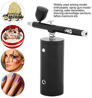 Juego de aerógrafos multiusos con compresor, mini pistola de aerosol de compresor de aire, pistola de aerógrafo de doble acción de 0.012 in, juego de capacidad de 7 cc para pintura artística tatuaje diseño de uñas, color negro - Arteztik
