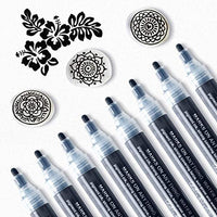 Rotuladores acrílicos para pintura de piedras, cerámica, copas de vino, madera, tela, lienzo, metal, tazas, suministros para manualidades, álbumes de recortes, tarjetas, 8 unidades, Negro - Arteztik
