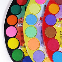 TBC The Best Crafts - Paleta de acuarela de 36 colores con 3 pinceles de pintura, suministros de arte educativo para la escuela de niños - Arteztik
