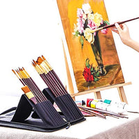 Transon - Juego de 16 pinceles de pintura profesional con estuche de pinceles surtidos para pintura acrílica de acuarela Gouache Oil Tempera y pintura corporal - Arteztik
