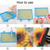 Outuxed - Almohadilla de luz LED A4 para pintura de diamantes, incluye 64 cajas de pintura de diamantes, soporte para soporte, clips, rodillo de pintura de diamante y herramientas de pintura de diamante - Arteztik
