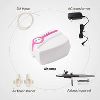 VECH Airbrush Kit Mini Portable Air Compressor Airbrush Kit, Gravity Feed 5 SpeedMini Air Compressor Set for Make up,Art Painting,Tattoo,Cake,Manicure, Spray Model,Craft,and More (black) - Arteztik
