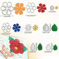 2 juegos de plantillas de corte de metal con diseño de flores y hojas, 14 estilos, plantillas de troquelado 3D para manualidades, álbumes de recortes, tarjetas de papel, 14 unidades en total - Arteztik

