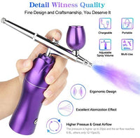 Kit de aerógrafo de mano, mini compresor de aire portátil pistola de pulverización de una sola acción USB recargable juego de aerógrafo para maquillaje, decoración de tartas, arte de decoración de uñas, pintura de tatuajes de manicura - Arteztik
